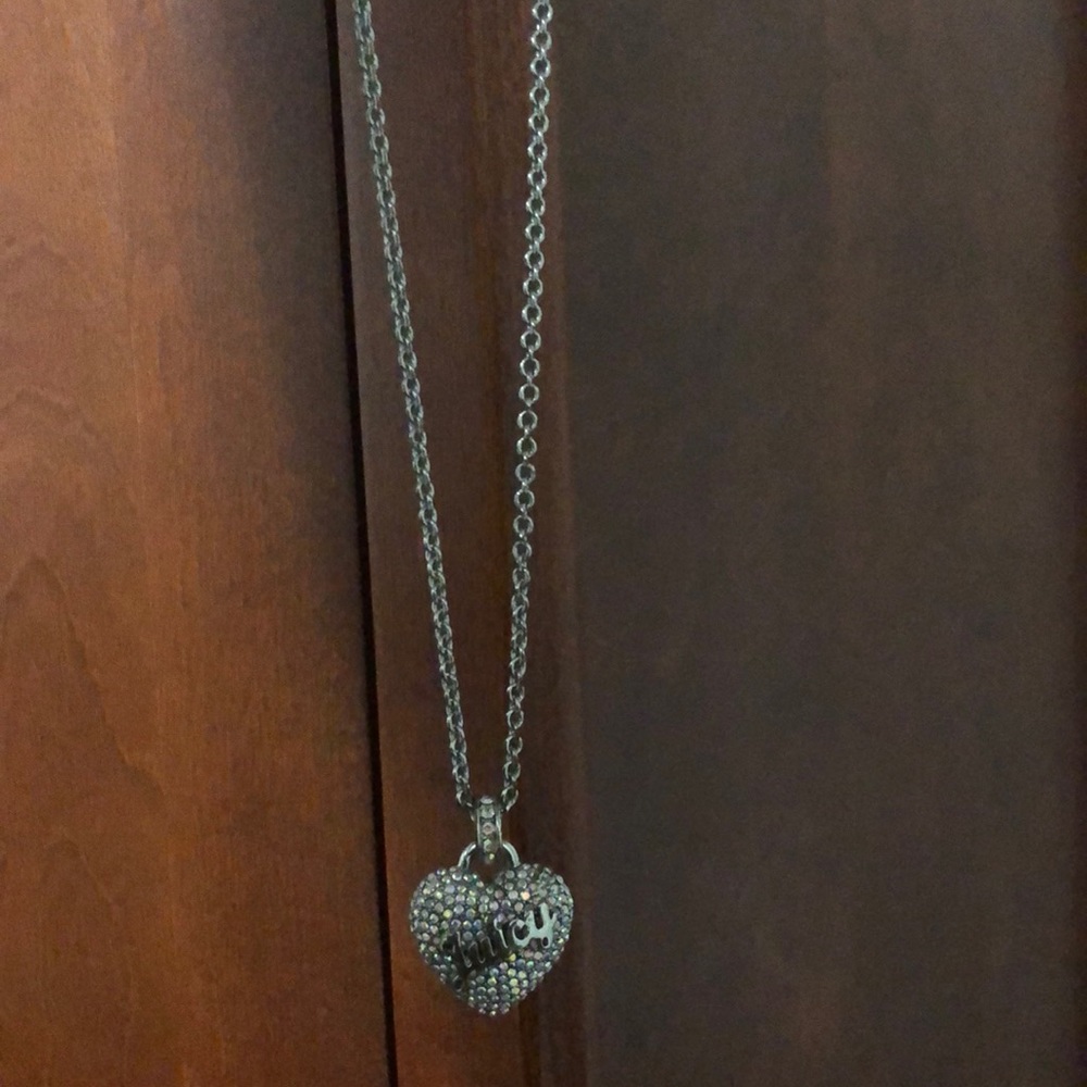 Juicy Couture, long silver heart necklace